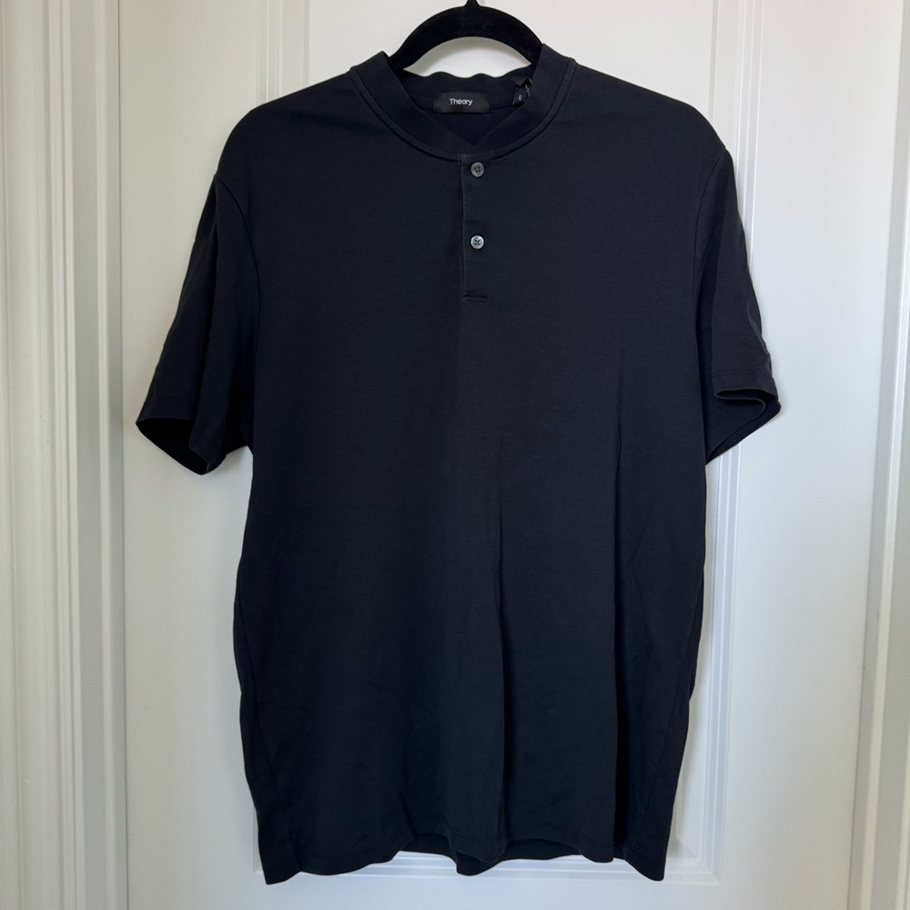 Theory Men's Dark Gray Henley Shirt